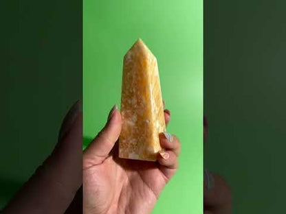 Orange Calcite Tower – Option C | Collector Crystal, Abundance & Creative Energy
