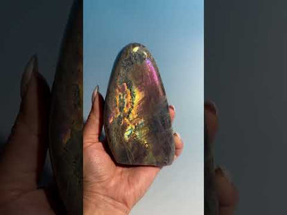Large Purple Flash Labradorite Standing  Freeform – Option P
