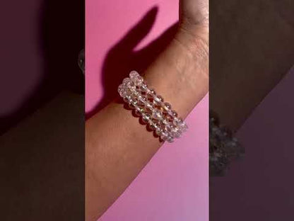 8mm Aura Quartz Beaded Bracelet | Joy, Light & Positive Energy