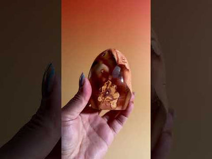 Carnelian Orca Agate Standing Freeform – Option D | Empowerment, Resilience & Collector Crystal