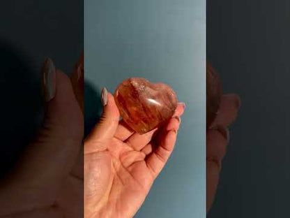 Fire Quartz Heart – Option A | Courage, Grounding & Emotional Balance Crystal