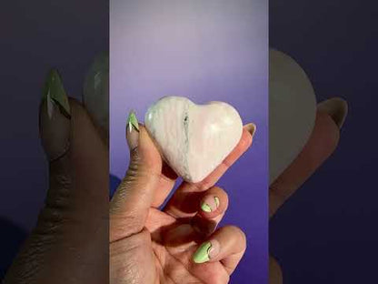 Peruvian Pink Mangano Calcite Heart UV Reactive – Option C