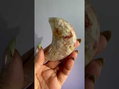 Flower Agate Crescent Moon – Option F