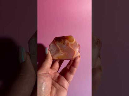 Carnelian Agate Geometric Freeform – Option C | Abundance, Strength & Motivation Energy