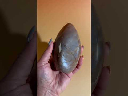 Peach Moonstone Standing Freeform – Option E | Collector Crystal, Emotional Healing & New Beginnings