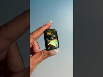 Small Oil Slick Rainbow Flash Labradorite Standing  Freeform – Option E
