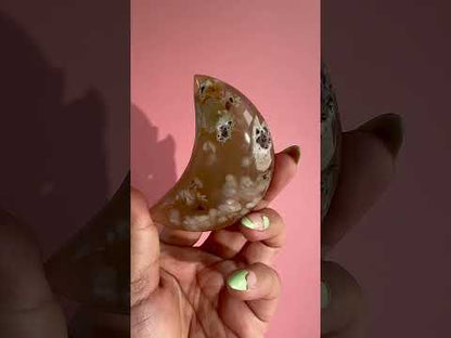 Flower Agate Crescent Moon – Option G