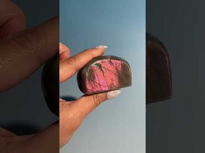 Small Sunset Flash Labradorite Standing  Freeform – Option L
