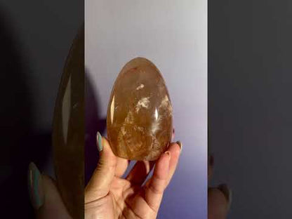 Fire Quartz Standing Freeform Option B | Polished Hematoid Quartz Display Crystal