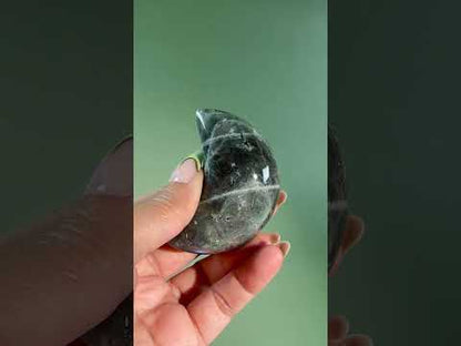 Small Purple Flash Labradorite Crescent Moon – Option B