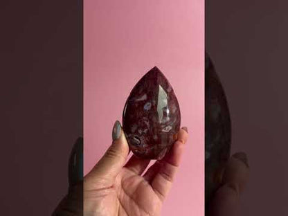 Indonesian Red Moss Agate Flame – Option A | Grounding, Courage & Growth Crystal
