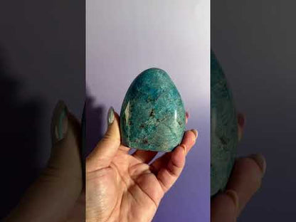 Blue Apatite Standing Freeform – Option B | Creativity, Manifestation & Collector Crystal