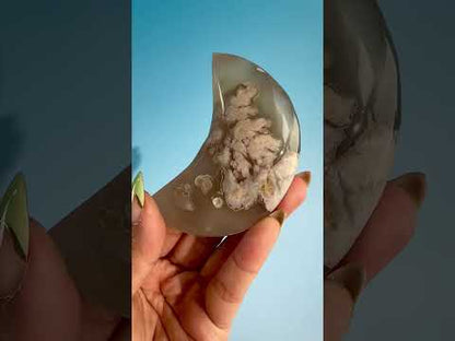 Flower Agate Crescent Moon – Option I