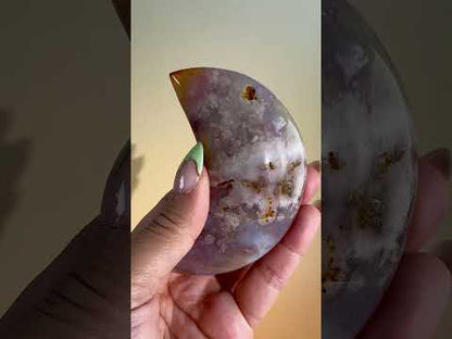 Flower Agate Crescent Moon – Option J