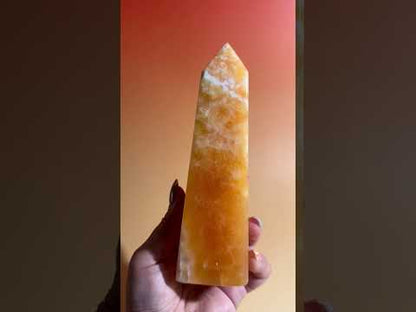 Orange Calcite Tower – Option E | Optimism, Confidence & Positive Transformation