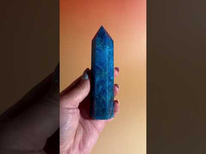 Blue Apatite Tower – Option A | Clarity, Communication & Inspiration Crystal