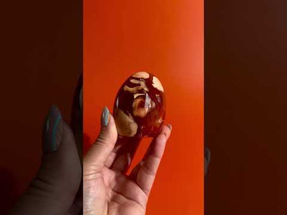 Carnelian Orca Agate Standing Freeform – Option C | Druzy Pocket, Abundance & Collector Crystal