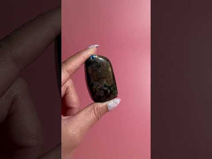 Small Oil Slick Rainbow Flash Labradorite Standing  Freeform – Option N