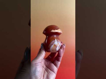 Carnelian Mushroom Carving – Option A | Courage, Vitality & Woodland Energy