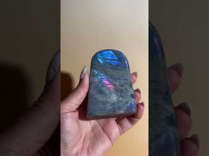 Medium Sunset Flash Labradorite Standing Freeform – Option F
