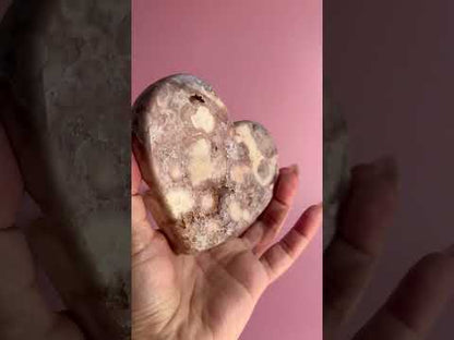 Pink Amethyst Heart on Gold Stand – Option E