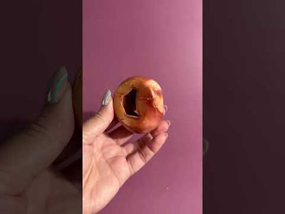 Carnelian Orca Agate Standing Freeform – Option B | Creativity, Balance & Positive Energy