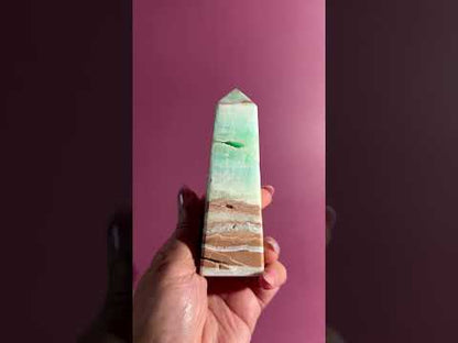 Caribbean Calcite Tower – Option A | Tranquility, Intuition & Ocean-Inspired Energy