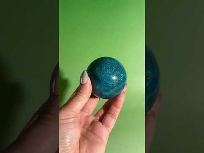 Blue Apatite Sphere – Option A | Clarity, Communication & Inspiration Crystal