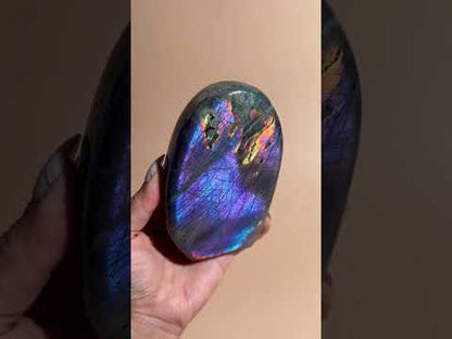 Large Purple Flash Labradorite Standing  Freeform – Option O