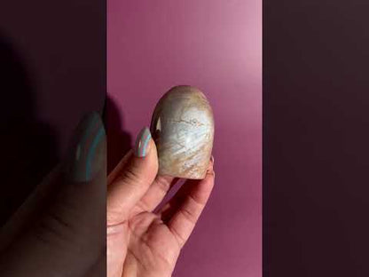 Peach Moonstone Standing Freeform – Option B | Intuition, Calm & Emotional Healing Crystal