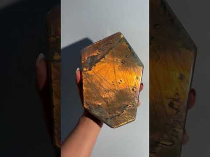 Extra Large Dual Sunset and Orange Flash Labradorite Standing  Freeform – Option B