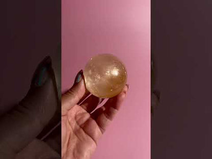 Honey Calcite Sphere – Option F | Confidence, Clarity & Golden Light Crystal